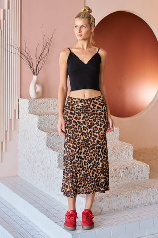 Leopard Midi Mesh skirt