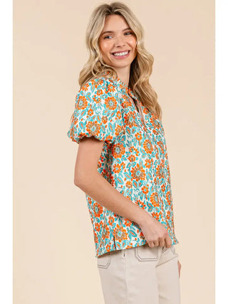 Nadela Jacquard Deep Blouse