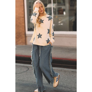 Moonfall Star Denim Pullover