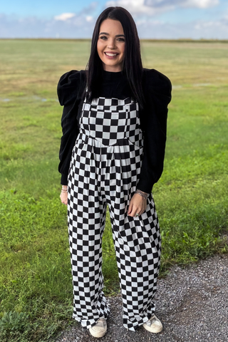 Ranch Road Black Puff-Sleeve Top