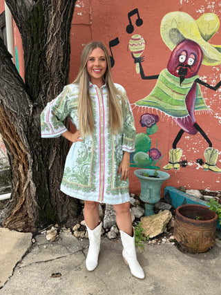 Blue Paisley Shift Dress by Ivy Jane
