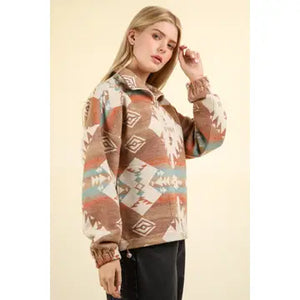 Hadley Aztec Henley Pullover Top