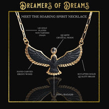 Load image into Gallery viewer, Soaring Spirit Bird Necklace| Ebony | Eagle Hawk Phoenix