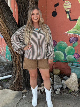Cassidy Striped Bubble Top