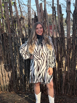 Elowen Skye Zebra Ruffle Dress