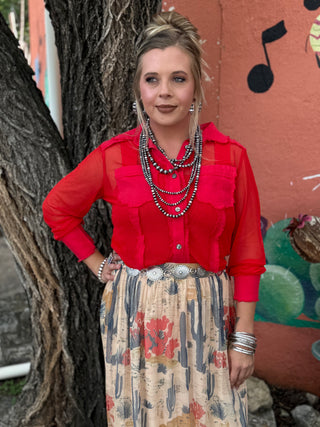 Cactus Kiss Printed Skirt