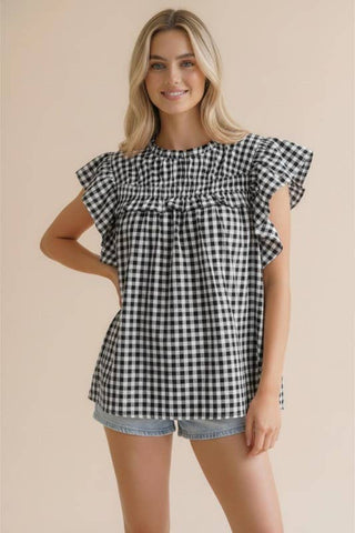 Black Meadow  Gingham Blouse