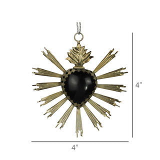 Heart Aflame Silver Antique Ornament