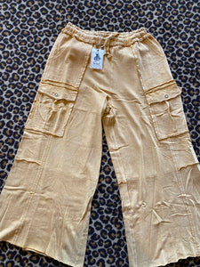 Wide leg Mineral Washed Pants