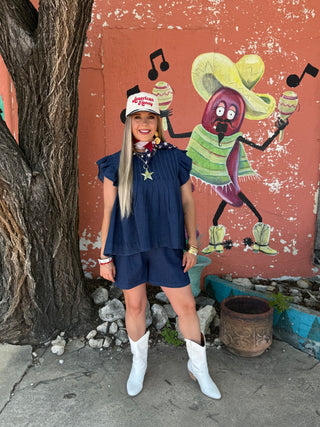 Rio Indigo Denim Top by Ivy Jane