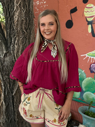 Laine Pipping Detail Top