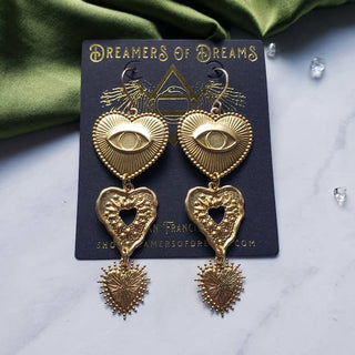 All-Seeing Heart Statement Earrings