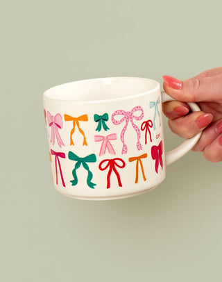 Cream Ribbon Coquette Bows Mug