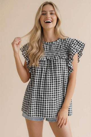 Black Meadow  Gingham Blouse