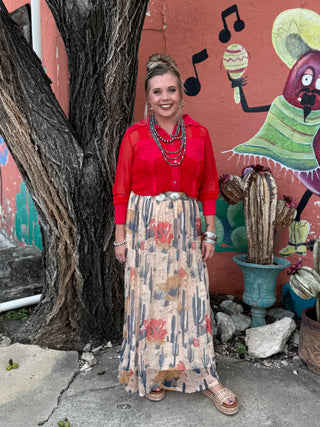 Cactus Kiss Printed Skirt