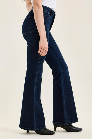 Deep Indigo Charlotte tummy-control flare jeans by Judy Blue