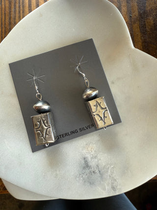 Navajo Pearl with Square Bead Earring