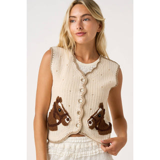 Horse Patch Sweater Vest