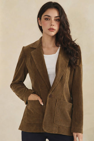 Ranch Ready brown corduroy one-button blazer