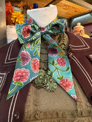 Teal Tapestry Twilly by XOXO