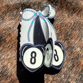 Eight Ball Bow Claw Clip
