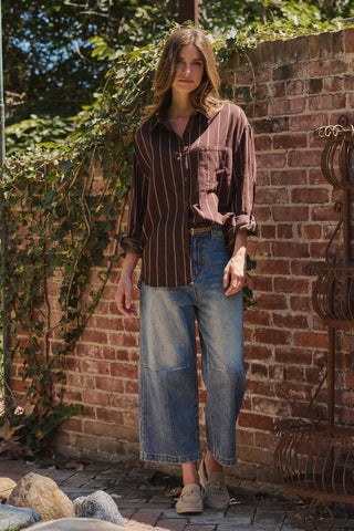 Canyon Stripe Oversized Button-Down Shirt