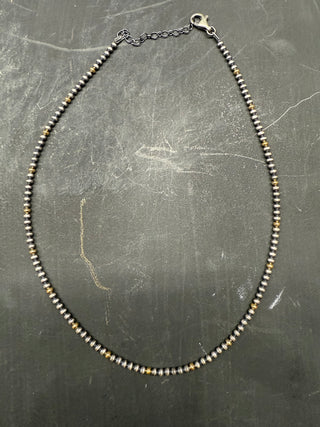 18” Navajo Pearl with Gold Filled Bead Necklace