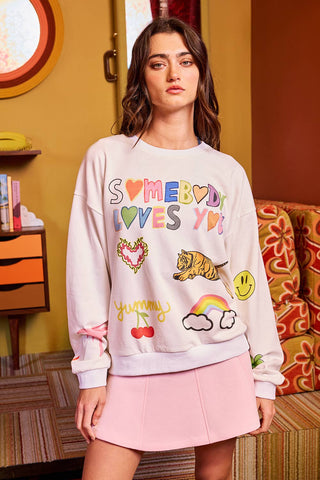 Somebody Loves You' Graphic Sweatshirts