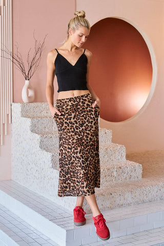 Leopard Midi Mesh skirt