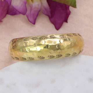 Gold Hammered Dome Cuff Bracelet