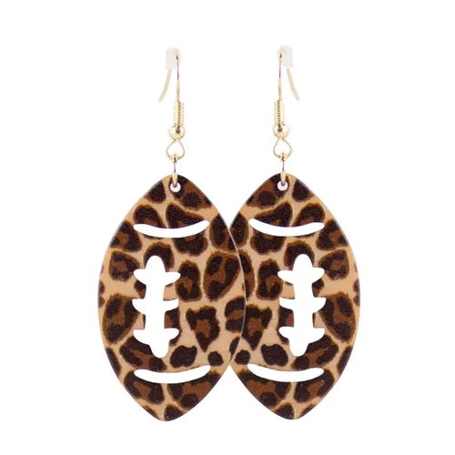 Leopard Football Earrings