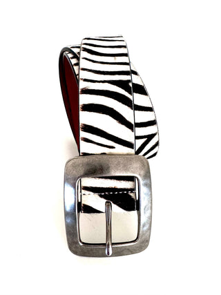 Spur Zebra Hair-On-Hide Belt