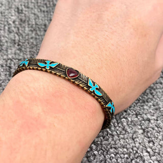 Vintage Red Heart Cuff Bracelet