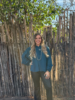 Maeve & the Teal Meadow Blouse