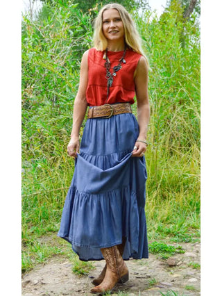The Bluebonnet Tiered Maxi Skirt