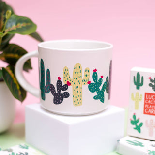Cream Cacti Ceramic Mug