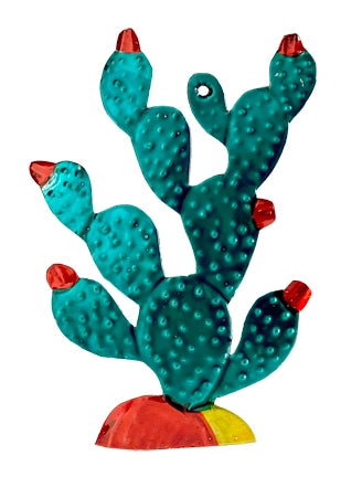 Prickly Pear Cactus Tin Ornament