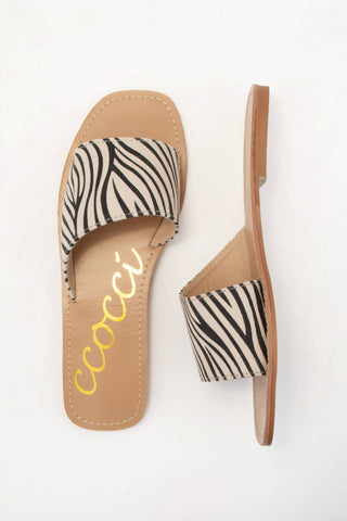 Cherise Zebra Patterned Slide