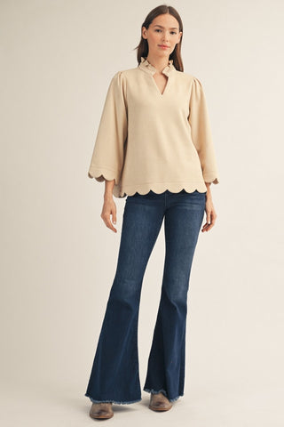 Champagne Faux Suede Top