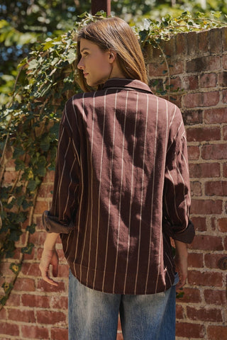 Canyon Stripe Oversized Button-Down Shirt
