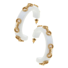Load image into Gallery viewer, Sutton Horsebit Resin Hoop Earrings