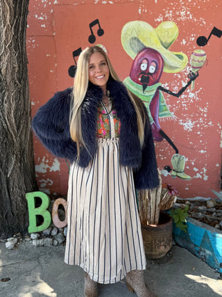 Rock Star Cropped Faux Fur Jacket by Ivy Jane