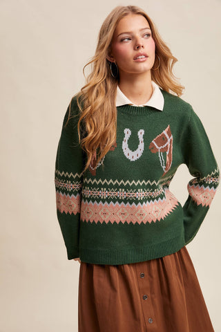 Cowgirl Clara Horse Trail Sweater