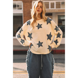 Moonfall Star Denim Pullover