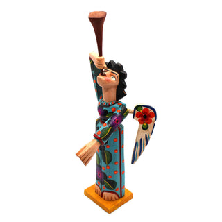 Angel with Trumpet Wooden Figurine