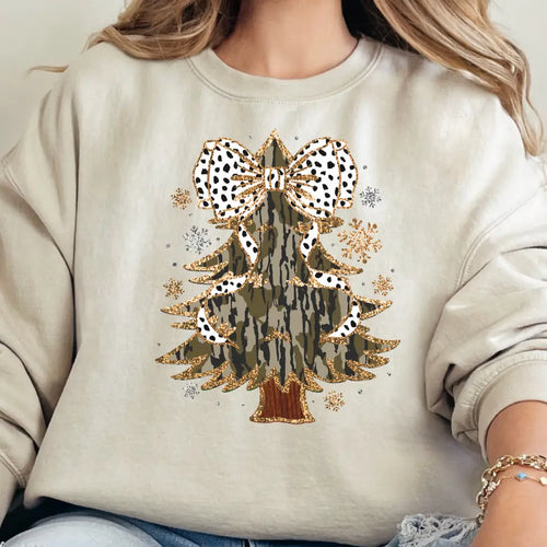 Coquette Camo Christmas Tree Sweatshirt