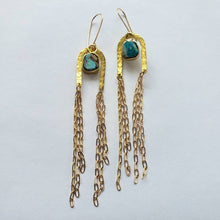 Load image into Gallery viewer, Gold Rainbow Arch Chain Duster Earrings