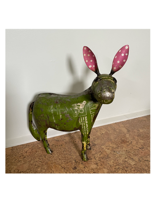 Polka Dot Donkey Recycled Metal Animals