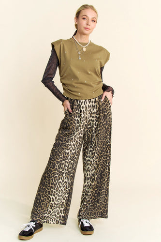 Jewel Printed Leopard Pants