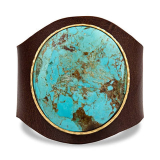 Dakota Turquoise Leather Cuff Bracelet